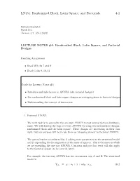 LN#4: Randomized Block, Latin Square, and Factorials 4-1