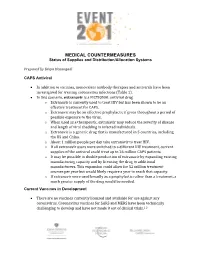 MEDICAL COUNTERMEASURES Status of Supplies and Distribution/Allocation Systems