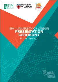 PRESENTATION CEREMONY 14 – 16 April 2021