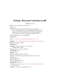 Reactomecontentservice4r: Interface for the Reactome Content Service