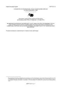 Working Document for CITES Cop16