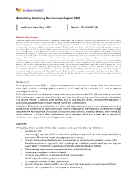 Ambulatory Monitoring Electroencephalogram (EEG)