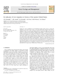 An Indicator of Tree Migration in Forests of the Eastern United States