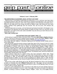 Grip Fast Online, Sent to Members for Whom We Have an Email Address