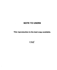 Note to Users