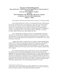 Statement of Dean Harold Hongju