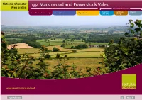 139. Marshwood and Powerstock Vales Area Profile: Supporting Documents