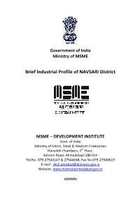 Brief Industrial Profile of NAVSARI District