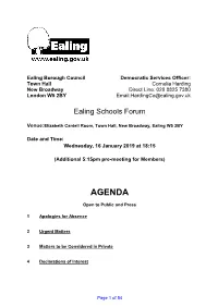 Ealing Schools Forum Membership