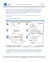 Email & Text Reminder Setup