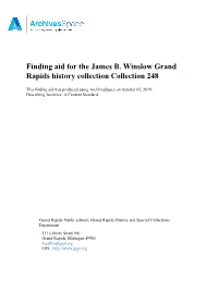 Finding Aid for the James B. Winslow Grand Rapids History Collection Collection 248
