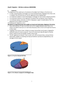 Lloyd's Register – Written Evidence (ARC0048)