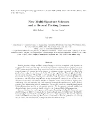 New Multi-Signature Schemes and a General Forking Lemma