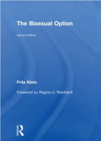 The Bisexual Option Second Edition This Page Intentionally Left Blank the Bisexual Option Second Edition