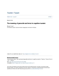The Meaning of Genocide and Terror in Cognitive Tourism