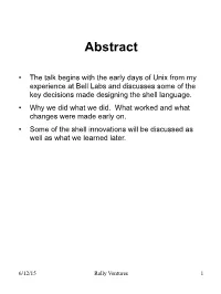 Unix Beginnings