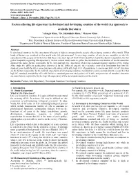 31 Factors Effecting Life Expectency in Developed and Developing