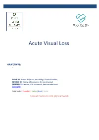 Acute Visual Loss