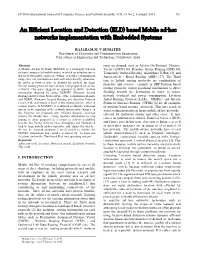 Based Mobile Ad-Hoc Networks Implementation with Embedded Systems