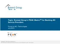 Everest Group's PEAK Matrix for Banking AO