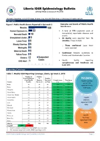 Liberia IDSR Epidemiology Bulletin