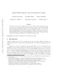 Minor-Obstructions for Apex Sub-Unicyclic Graphs1