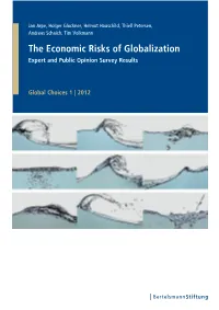 The Economic Risks of Globalization Expert and Public Opinion Survey Results