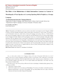 The Effect of the Bidialectism of Gilaki Intermediate Learners in Contrast To