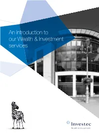 An Introduction to Our Wealth & Investment Services