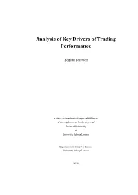 Analysis of Key Drivers of Trading Performance