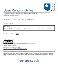 Autism, Creativity and Aesthetics