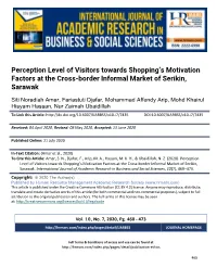 Perception Level of Visitors Towards Shopping's Motivation Factors at the Cross-Border Informal Market of Serikin, Sarawak