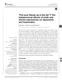 ``Put Your Hands up in the Air''? the Interpersonal Effects of Pride And