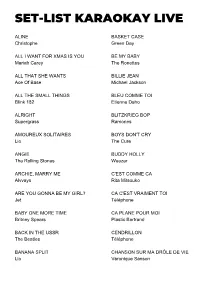Set-List Karaokay Live