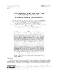 System Performance of Wireless Sensor Network Using Lora…