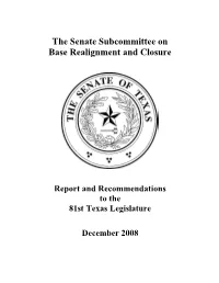 The Senate Subcommittee on Base Realignment and Closure