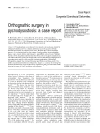 Orthognathic Surgery in Pycnodysostosis: a Case Report