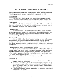 Play Activities Developmental Sequence