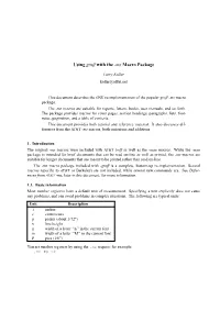 Using Groff with the -Ms Macro Package