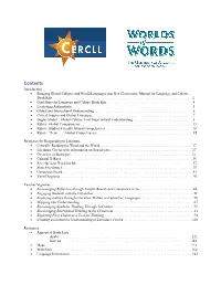 Contents Introduction • Bringing Global Cultures and World Languages Into K-8 Classrooms: Manual for Language and Culture Book Kits