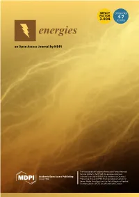 Energies an Open Access Journal by MDPI
