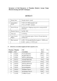 Inventory of Soil Resources of Tinsukia District, Assam Using Remote Sensing and GIS Techniques