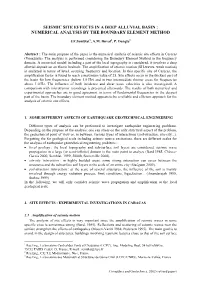 Seismic Site Effects in a Deep Alluvial Basin : Numerical Analysis by the Boundary Element Method