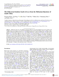 The Ediacaran Frondose Fossil Arborea from the Shibantan Limestone of South China