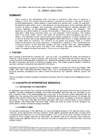 10. Semic Analysis Summary