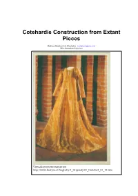 Cotehardie Construction from Extant Pieces