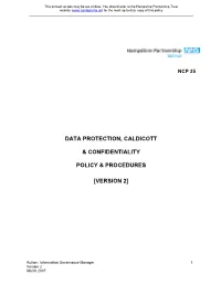 Data Protection, Caldicott