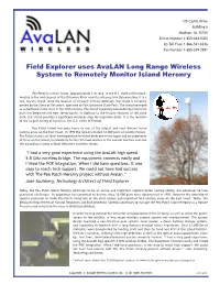 Field Explorer Uses Avalan Long Range Wireless System to Remotely Monitor Island Heronry