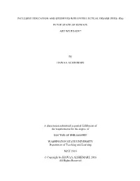 INCLUSIVE EDUCATION and STUDENTS with INTELLECTUAL DISABILITIES (Ids) in the STATE of KUWAIT: ARE WE READY? by HAWAA ALSHEMARI