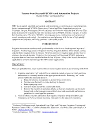 Lessons from Successful SCADA and Automation Projects Charles M